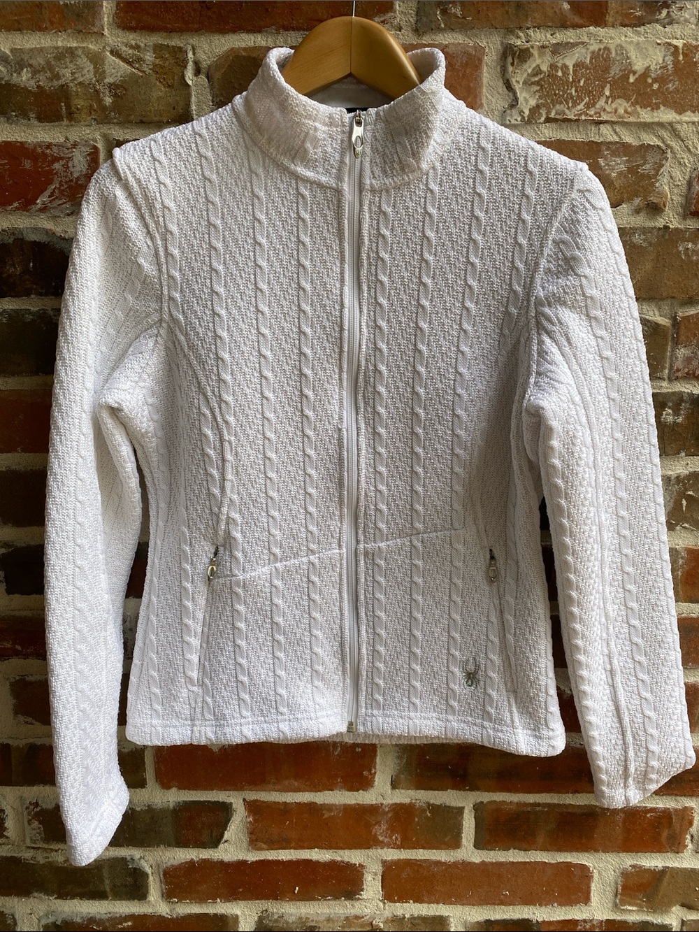 Spyder jacket Core Sweater in white cable knit Women’s Medium